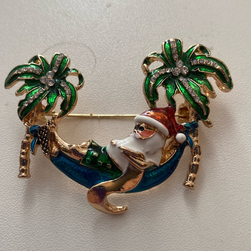 Santa Claus On Vacation Brooch